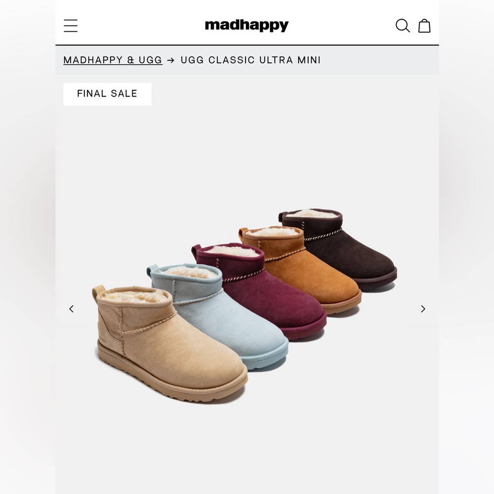 Madhappy - UGGs ultra mini white pepper